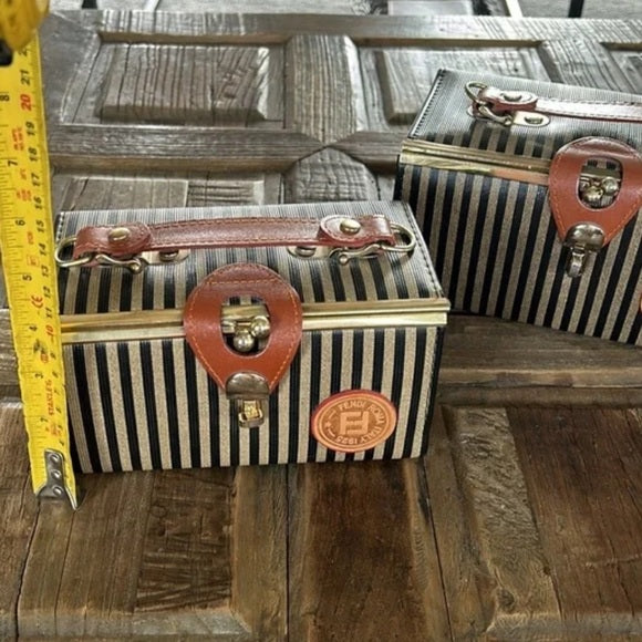 Authentic Rare vintage Fendi sucks striped vanity boxes listing for smaller…