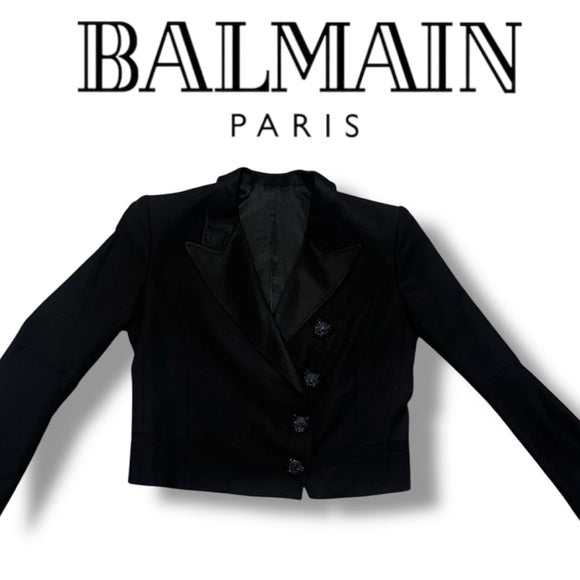 New vintage Balmain panther button blazer
