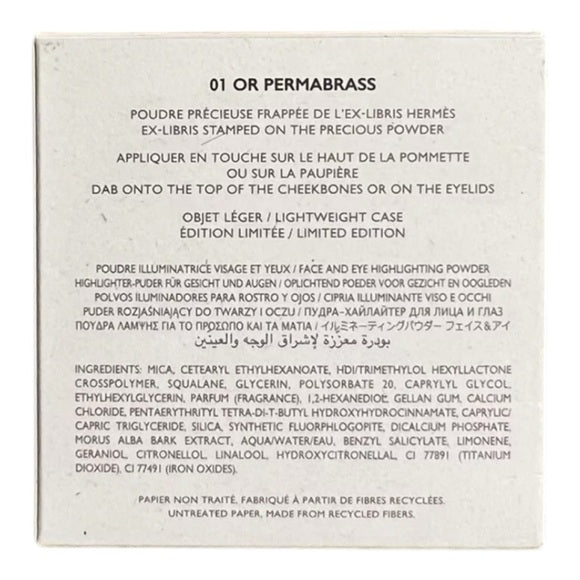 New authentic Hermes Face and eye illuminating powder - 01 Perrababrass