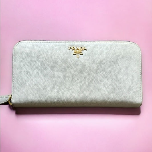 Authentic Prada Saffiano Trend Leather Zip Wallet