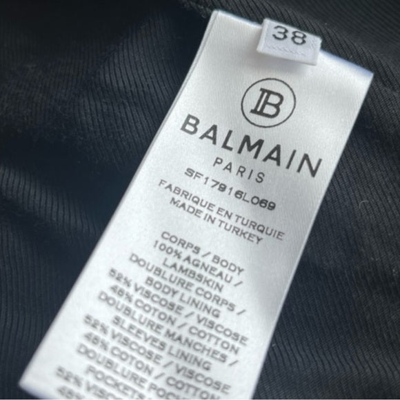 New authentic BALMAIN CLASSIC 6-BUTTON LEATHER JACKET SZ38