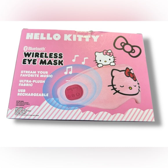 New Hello Kitty Bluetooth Wireless Eye Mask - Cozy Plush Sleep Mask