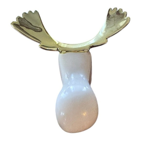 Moose with gold horn wall decor