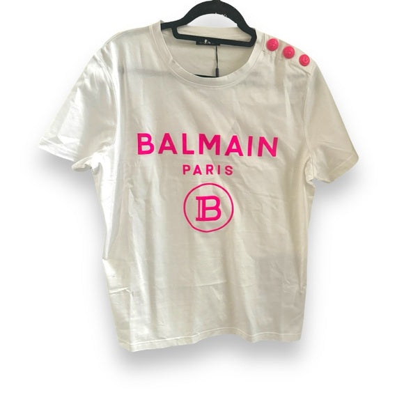 New authentic New with tags Hot pink Balmain t-shirt