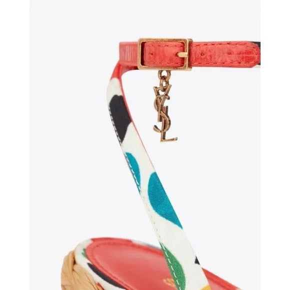 New authentic saint Laurent heart Paloma wedges