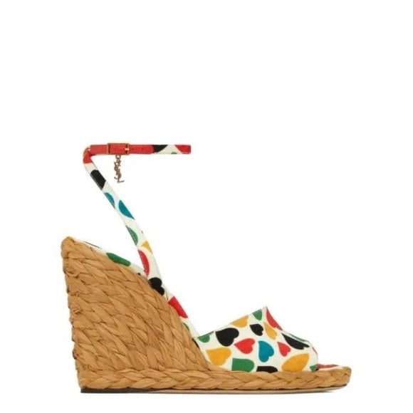 New authentic saint Laurent heart Paloma wedges