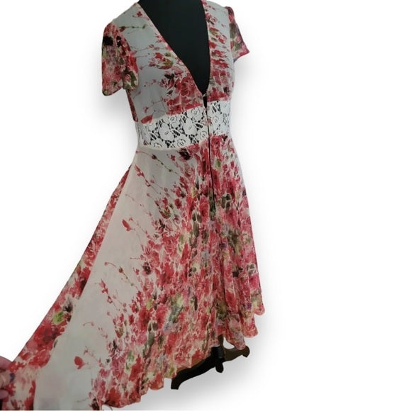 Free people Long Floral Sheer Dress Cover Up Womens