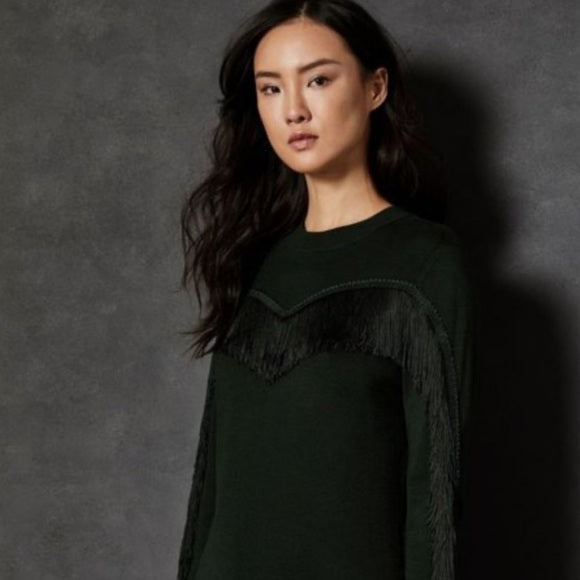 Like new worn once Ted Baker Aniebal Fringe and Ruffle Jumper