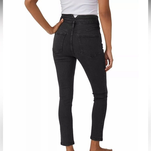 New FREE PEOPLEWOMENS BLACK SKYLINE SKINNY JEAN