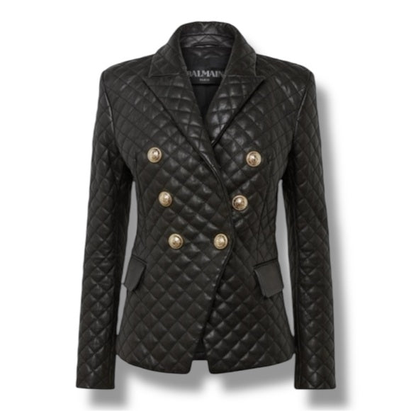 New authentic BALMAIN CLASSIC 6-BUTTON LEATHER JACKET SZ38