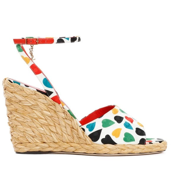 New authentic saint Laurent heart Paloma wedges