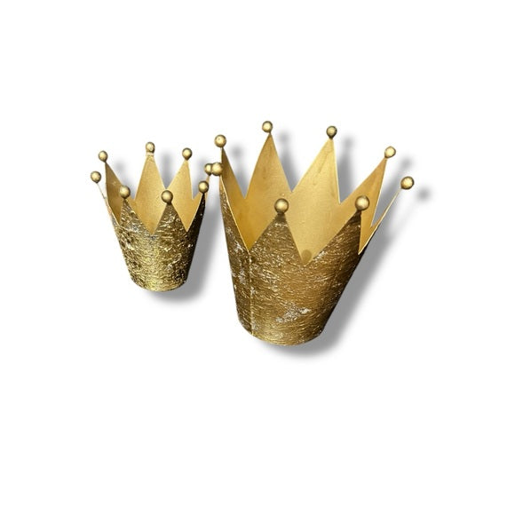 Gold crown decor or candle holder in size large