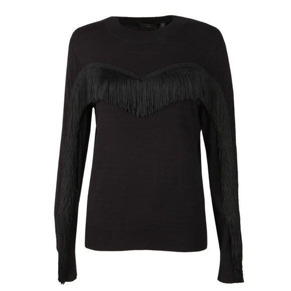 Like new worn once Ted Baker Aniebal Fringe and Ruffle Jumper