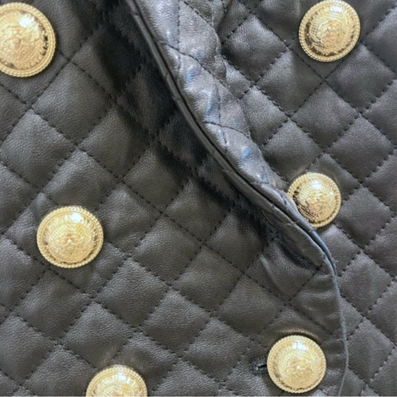 New authentic BALMAIN CLASSIC 6-BUTTON LEATHER JACKET SZ38