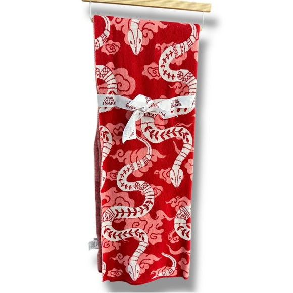 New Asian themed year of the snake lunar new year oversized throw blanket