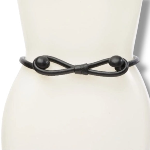 New ARMANI COLLEZIONI LeatherRope Belt In Nero