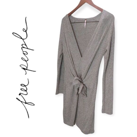Free People Women's Ginger Tie-Waist Mini Long Sleeve Dress