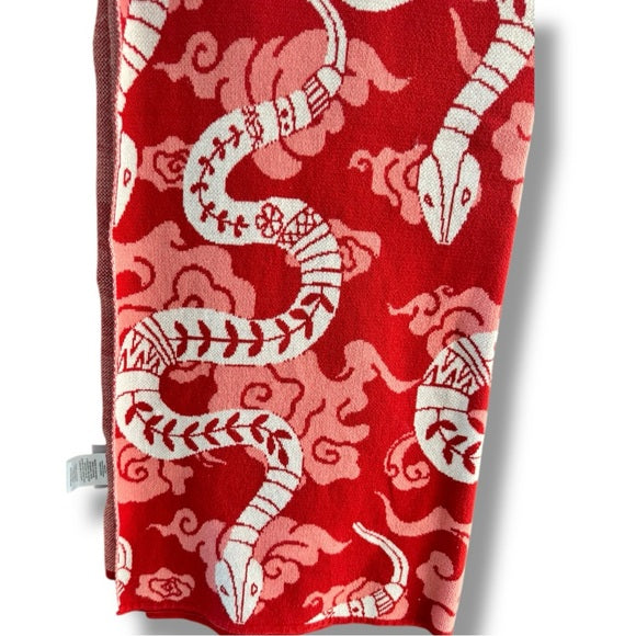 New Asian themed year of the snake lunar new year oversized throw blanket