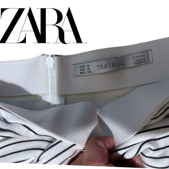 New Zara Midi Striped Tie Front Skirt