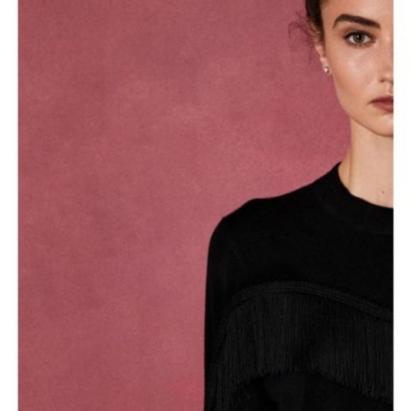 Like new worn once Ted Baker Aniebal Fringe and Ruffle Jumper