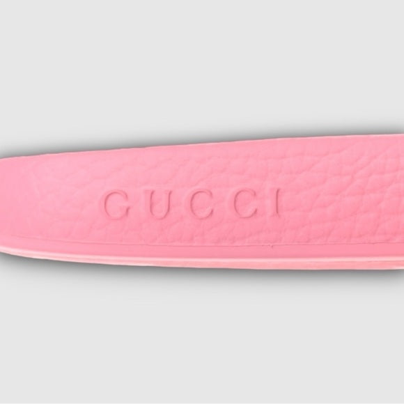 New authentic Gucci rubber slides in pink