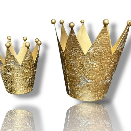 Gold crown decor or candle holder in size large
