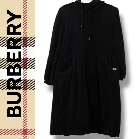 Authentic Burberry hooded short sleeve soft towel French terry dress