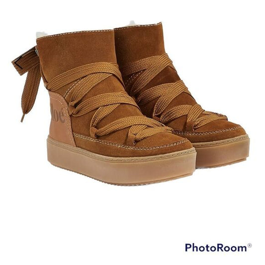 SEE by Chloé Charlee Shearling-Lined Moc Boots