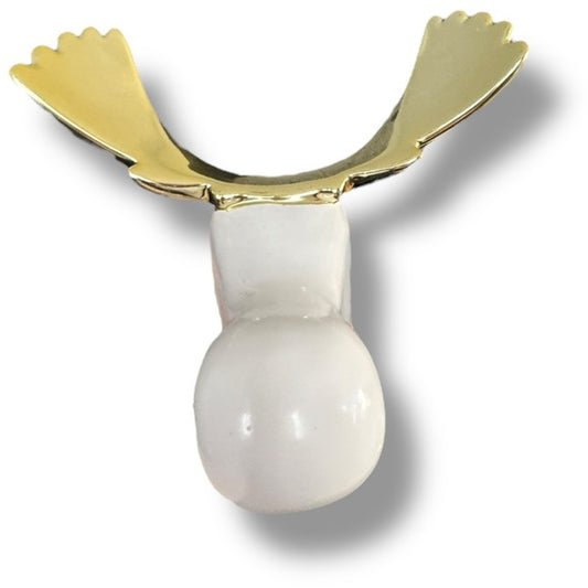Moose with gold horn wall decor