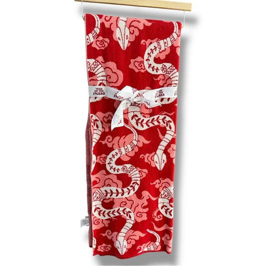 New Asian themed year of the snake  lunar new year oversized throw blanket