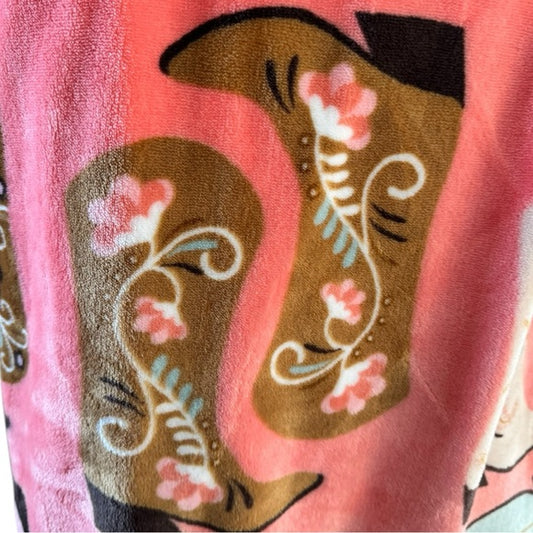 Rare ultra soft new cowboy girly western throw two pack