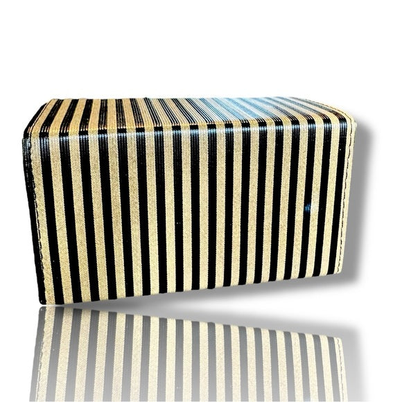 Authenticated vintage fendi zuca striped vanity case large